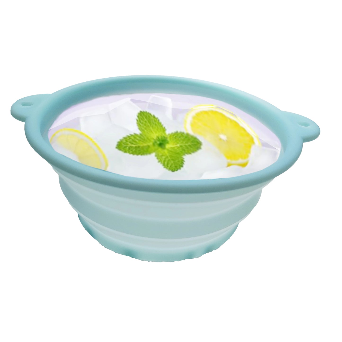 Portable Foldable Silicone Ice Basin With Built- In Ice Tray For Household Care Washing Ice Bath Facial Massage Bowl