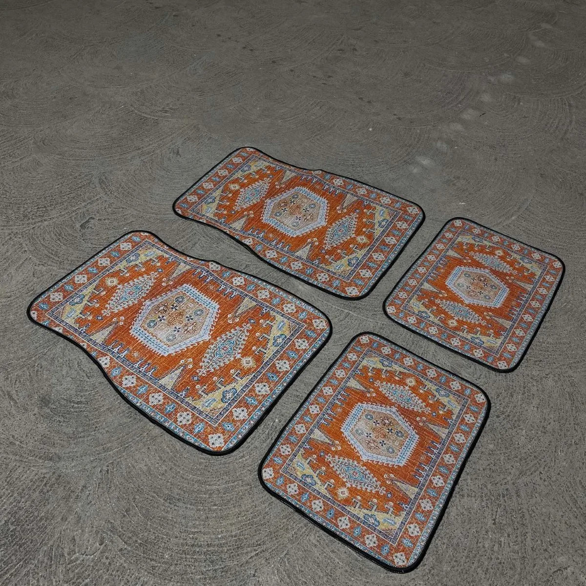 Car Universal Size Front Floor Mats Car Foot Mat Home Washable Carpet American Retro Soft Rug Non-slip Pad Cushion Easy Cleaning