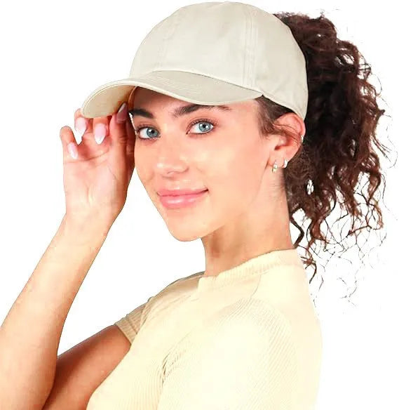 Ponytail Cap Automatic Magnetic Suction Solid Color Adult Baseball Cap Sports Cap Quick Drying Cap Mz033