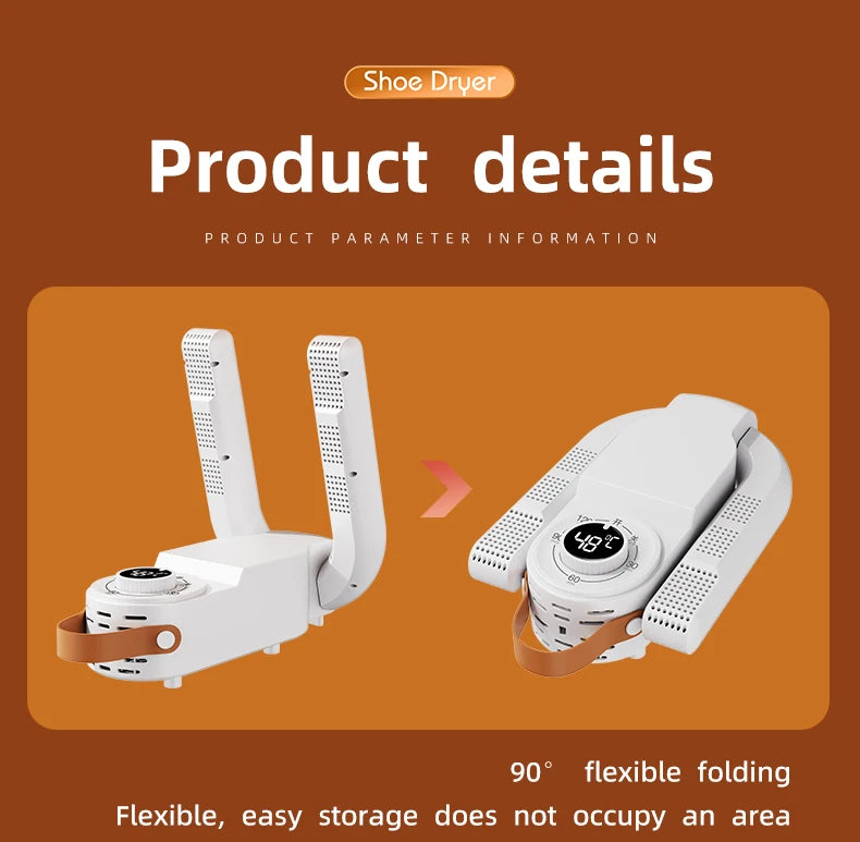 Household Shoe Warmer Heater Quick Drying Sterilizing Shoe Dryer-Intelligent Timer Shoe Dryer Adjustable Dryer