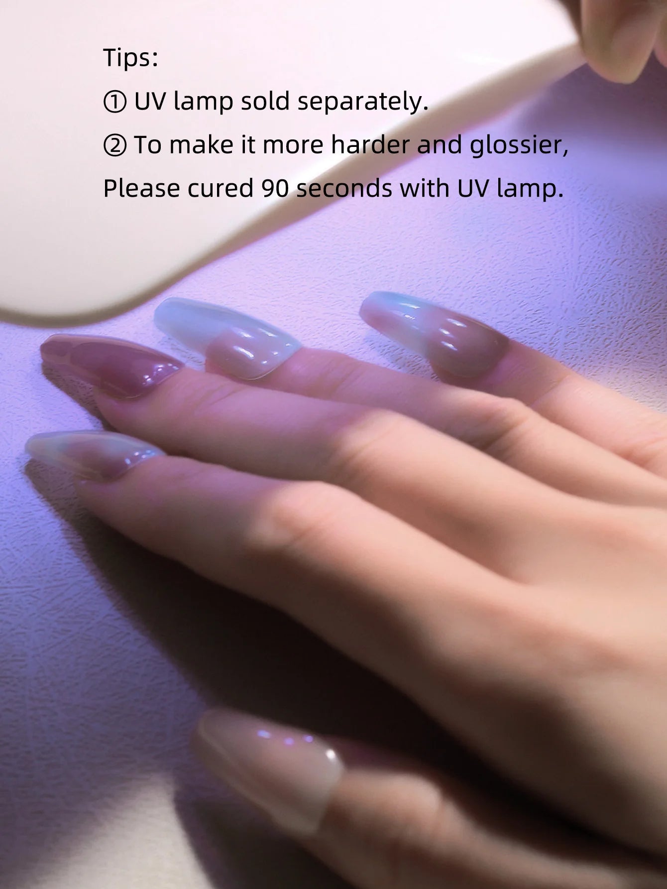 20 Tipps, halbgehärtete Gel-Nagelfolien, langlebige, vollständige Abdeckung, reine Farbe, Gel-Nagelaufkleber, wasserdichte Gel-Maniküre-Aufkleber, Dekoration