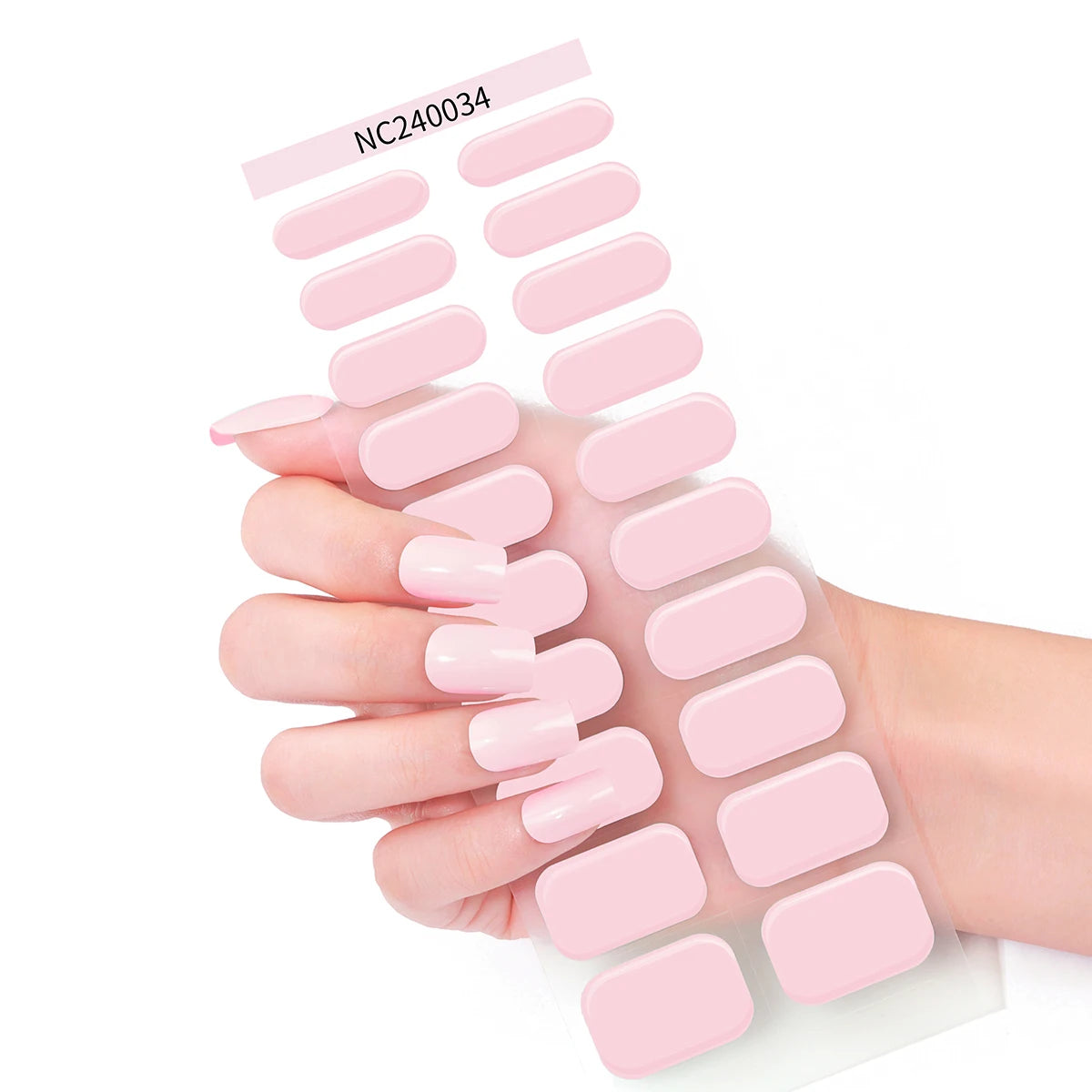 20 Tipps, halbgehärtete Gel-Nagelfolien, langlebige, vollständige Abdeckung, reine Farbe, Gel-Nagelaufkleber, wasserdichte Gel-Maniküre-Aufkleber, Dekoration
