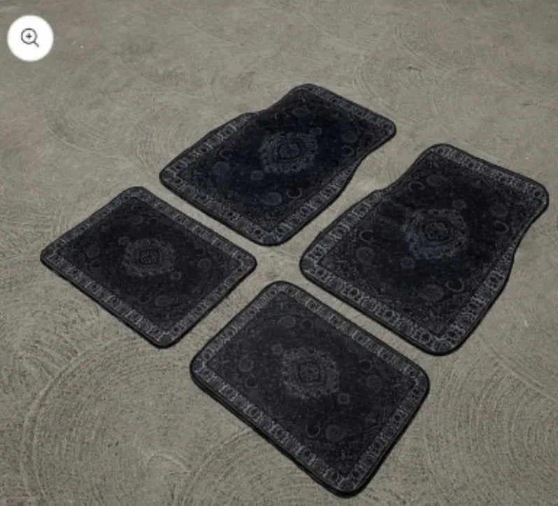 Car Universal Size Front Floor Mats Car Foot Mat Home Washable Carpet American Retro Soft Rug Non-slip Pad Cushion Easy Cleaning