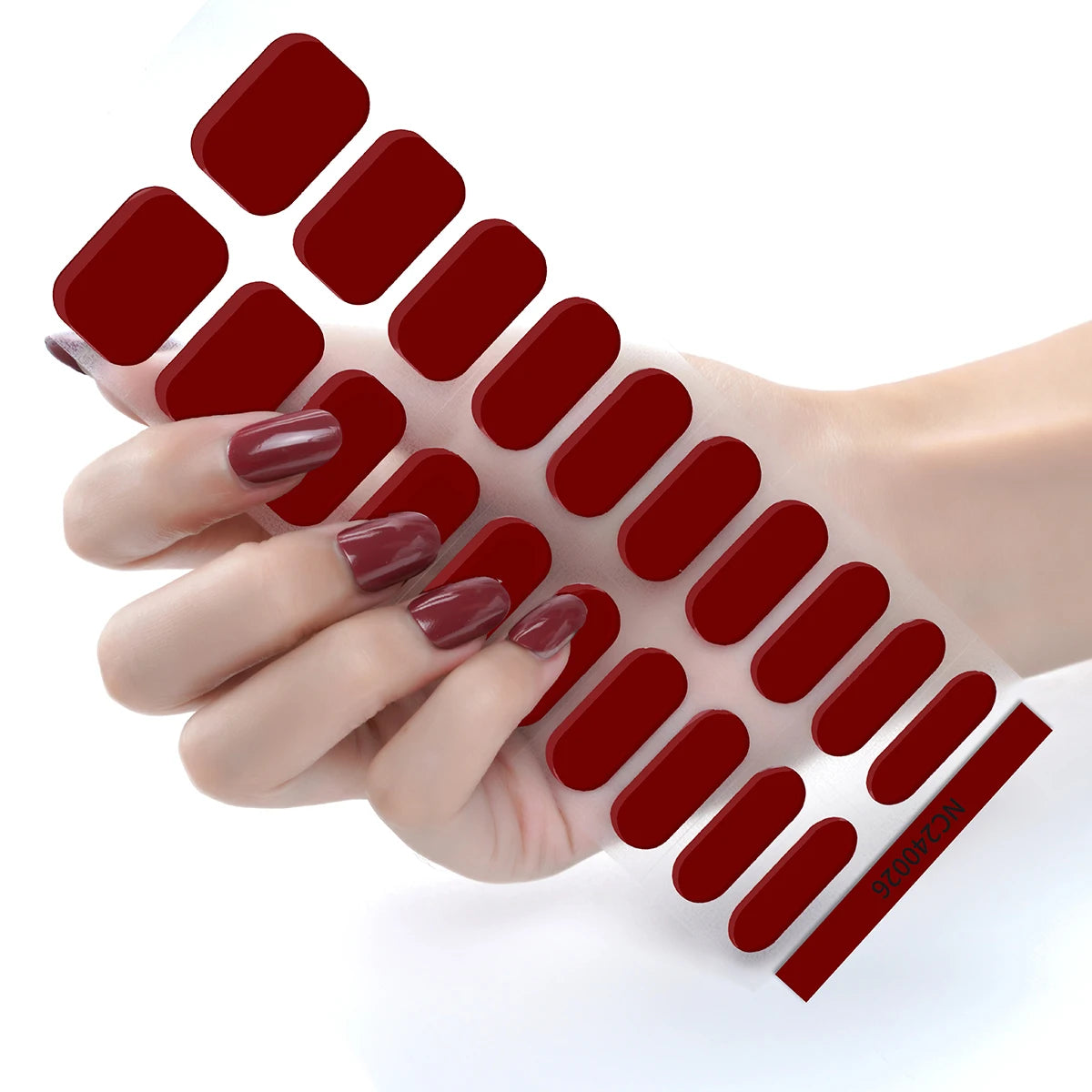 20 Tipps, halbgehärtete Gel-Nagelfolien, langlebige, vollständige Abdeckung, reine Farbe, Gel-Nagelaufkleber, wasserdichte Gel-Maniküre-Aufkleber, Dekoration