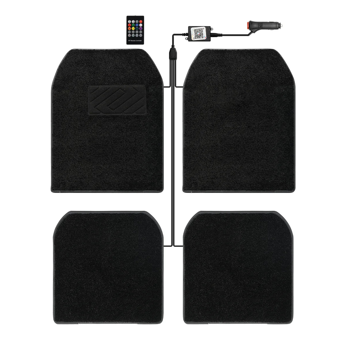 Waterproof Star Light Car LED Rugs With APP Remote & Fiber Optic Twinkle Stars Car Mats Control Light Effect