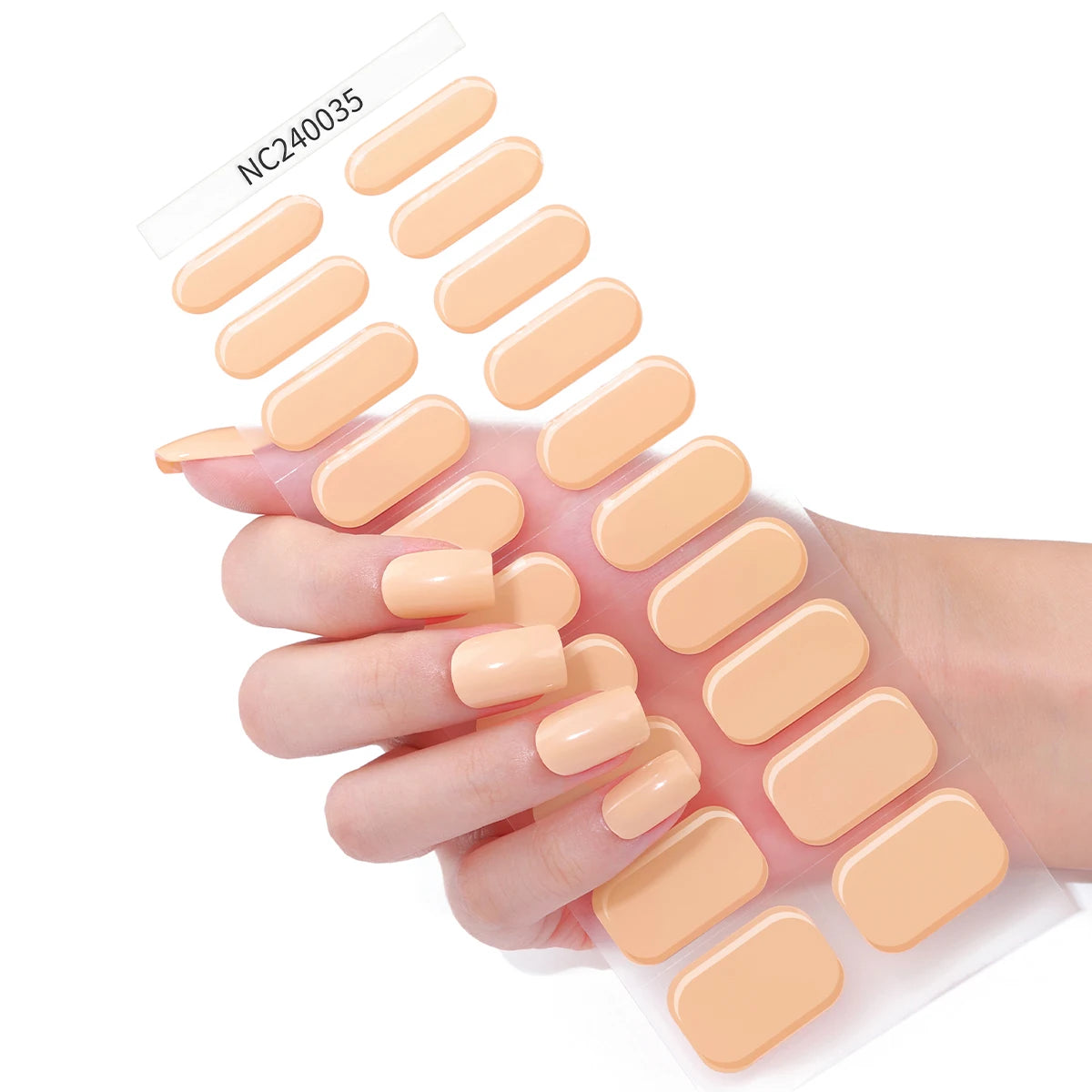 20 Tipps, halbgehärtete Gel-Nagelfolien, langlebige, vollständige Abdeckung, reine Farbe, Gel-Nagelaufkleber, wasserdichte Gel-Maniküre-Aufkleber, Dekoration