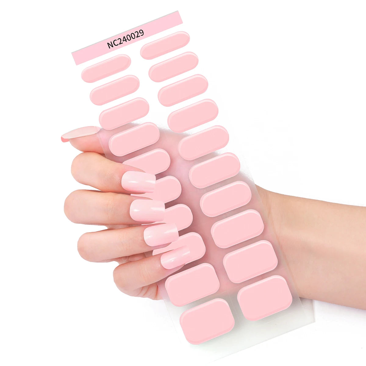 20 Tipps, halbgehärtete Gel-Nagelfolien, langlebige, vollständige Abdeckung, reine Farbe, Gel-Nagelaufkleber, wasserdichte Gel-Maniküre-Aufkleber, Dekoration