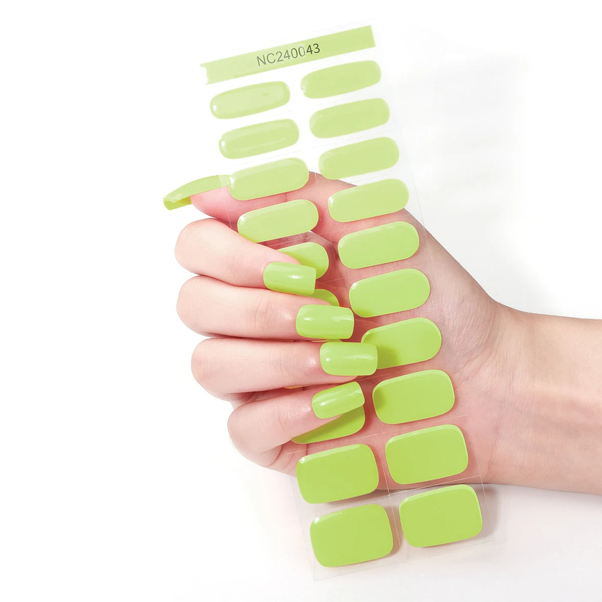 20 Tipps, halbgehärtete Gel-Nagelfolien, langlebige, vollständige Abdeckung, reine Farbe, Gel-Nagelaufkleber, wasserdichte Gel-Maniküre-Aufkleber, Dekoration