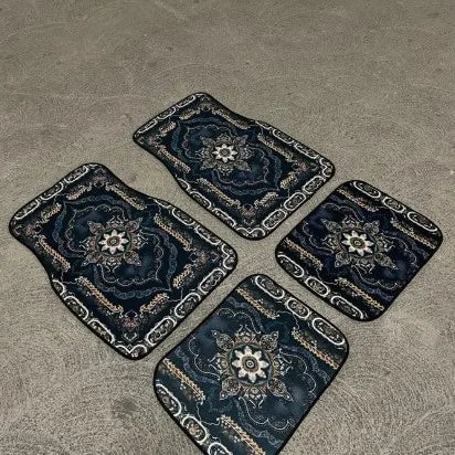 Car Universal Size Front Floor Mats Car Foot Mat Home Washable Carpet American Retro Soft Rug Non-slip Pad Cushion Easy Cleaning