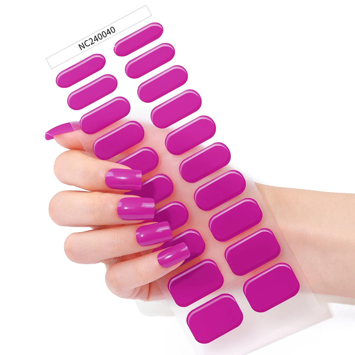 20 Tipps, halbgehärtete Gel-Nagelfolien, langlebige, vollständige Abdeckung, reine Farbe, Gel-Nagelaufkleber, wasserdichte Gel-Maniküre-Aufkleber, Dekoration