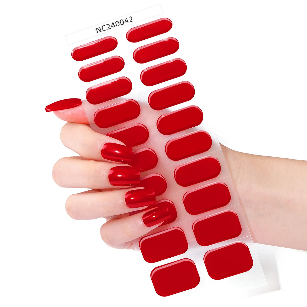 20 Tipps, halbgehärtete Gel-Nagelfolien, langlebige, vollständige Abdeckung, reine Farbe, Gel-Nagelaufkleber, wasserdichte Gel-Maniküre-Aufkleber, Dekoration