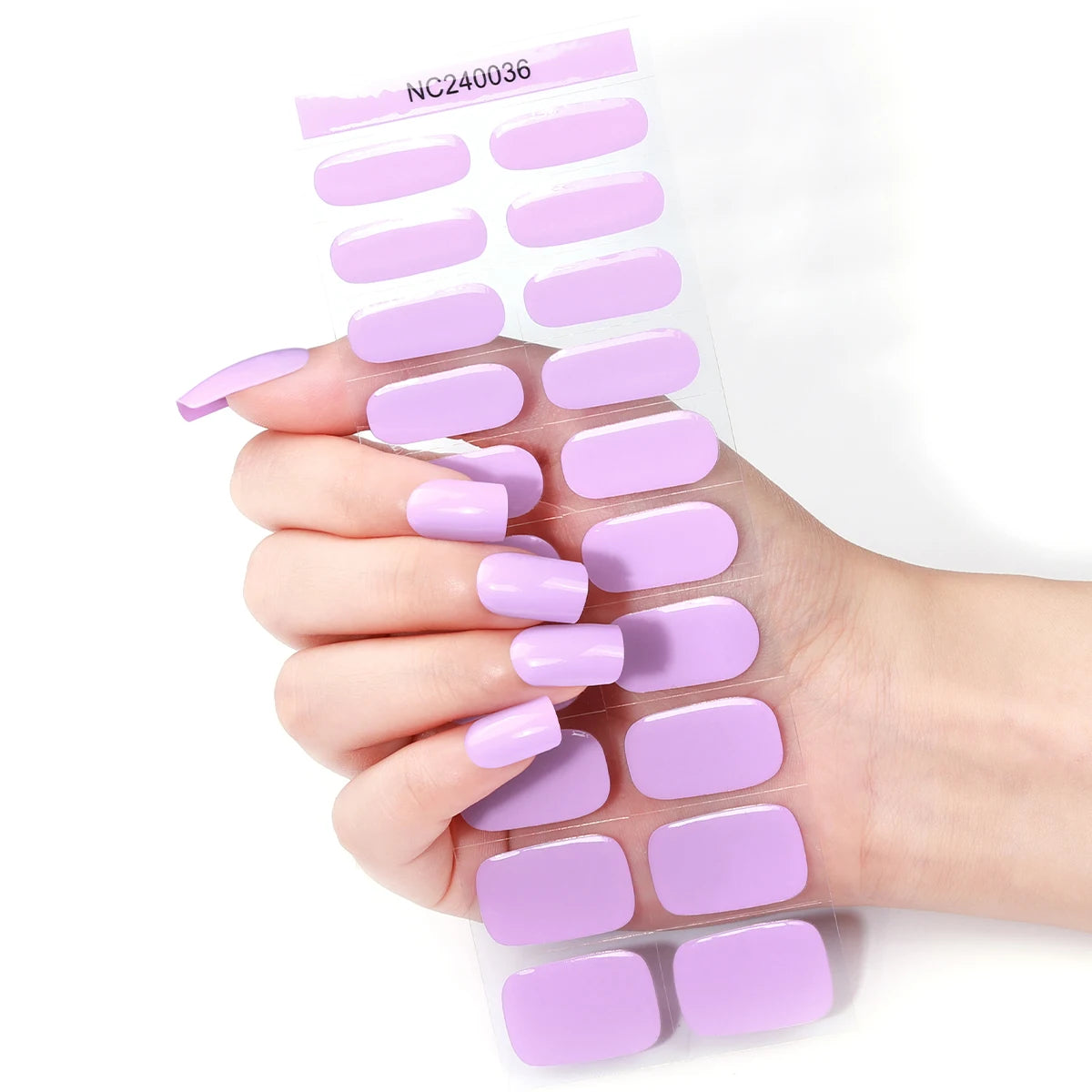 20 Tipps, halbgehärtete Gel-Nagelfolien, langlebige, vollständige Abdeckung, reine Farbe, Gel-Nagelaufkleber, wasserdichte Gel-Maniküre-Aufkleber, Dekoration