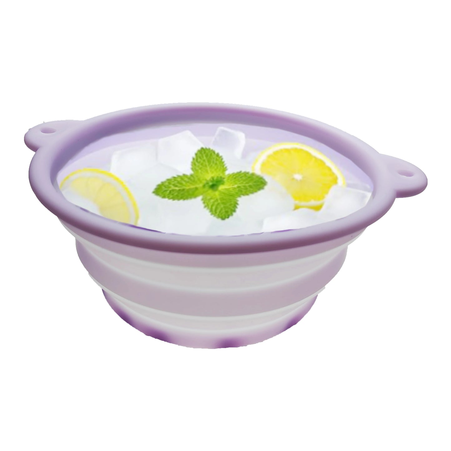 Portable Foldable Silicone Ice Basin With Built- In Ice Tray For Household Care Washing Ice Bath Facial Massage Bowl
