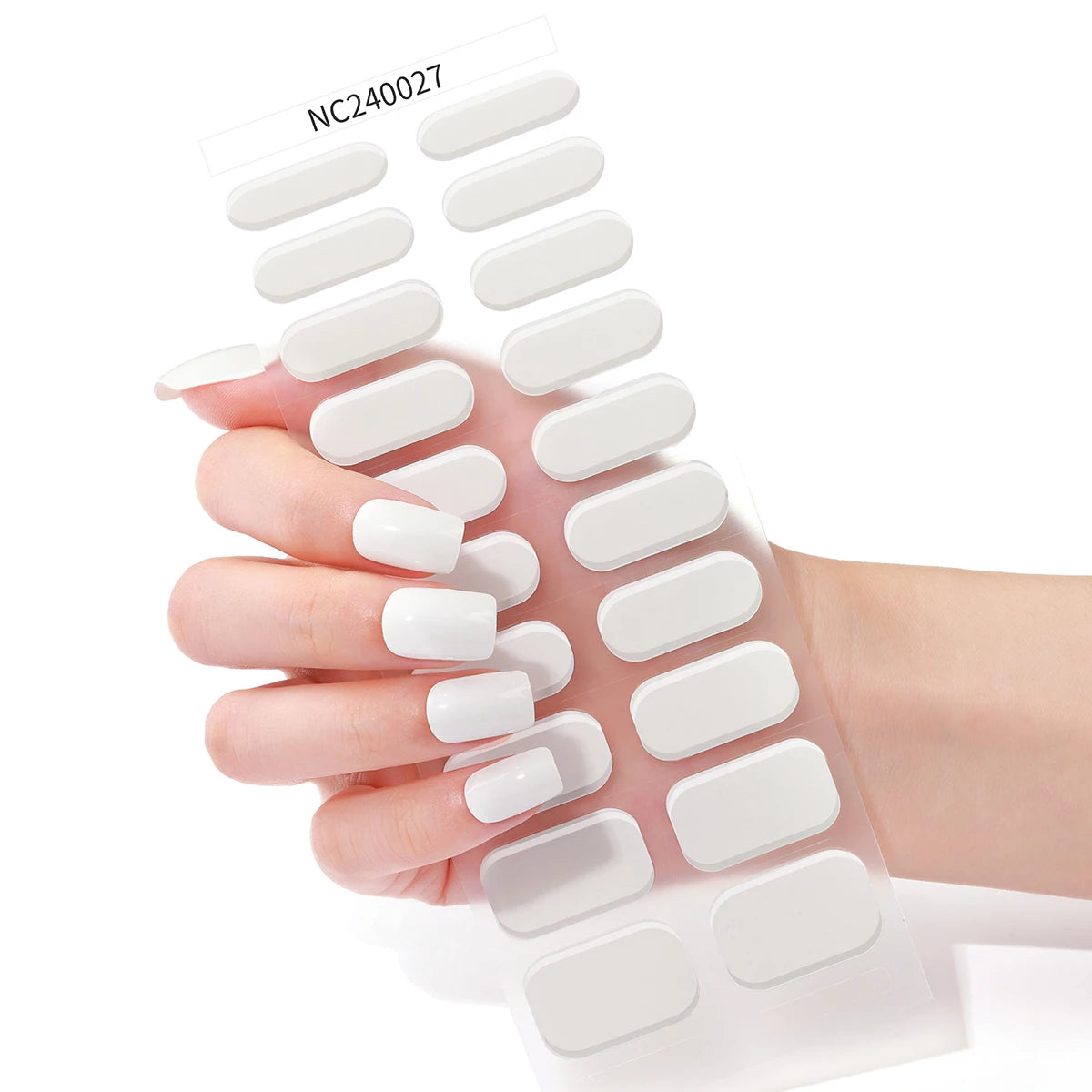 20 Tipps, halbgehärtete Gel-Nagelfolien, langlebige, vollständige Abdeckung, reine Farbe, Gel-Nagelaufkleber, wasserdichte Gel-Maniküre-Aufkleber, Dekoration