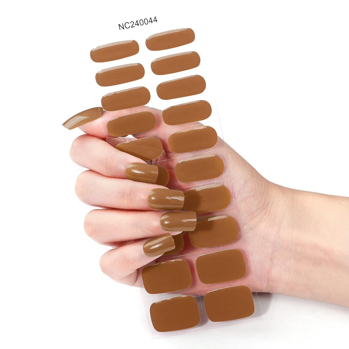 20 Tipps, halbgehärtete Gel-Nagelfolien, langlebige, vollständige Abdeckung, reine Farbe, Gel-Nagelaufkleber, wasserdichte Gel-Maniküre-Aufkleber, Dekoration