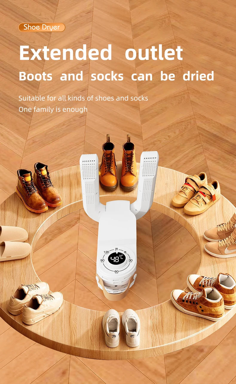 Household Shoe Warmer Heater Quick Drying Sterilizing Shoe Dryer-Intelligent Timer Shoe Dryer Adjustable Dryer