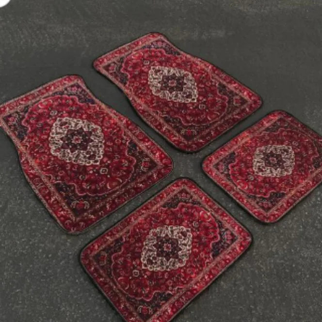Car Universal Size Front Floor Mats Car Foot Mat Home Washable Carpet American Retro Soft Rug Non-slip Pad Cushion Easy Cleaning