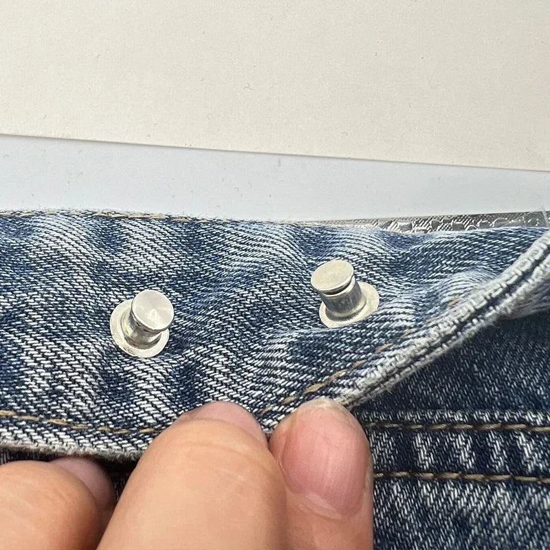 Adjustable Waist Cross Star Shape Jean Buttons- Metal Buttons Waist Tightener Clothing Pins Detachable