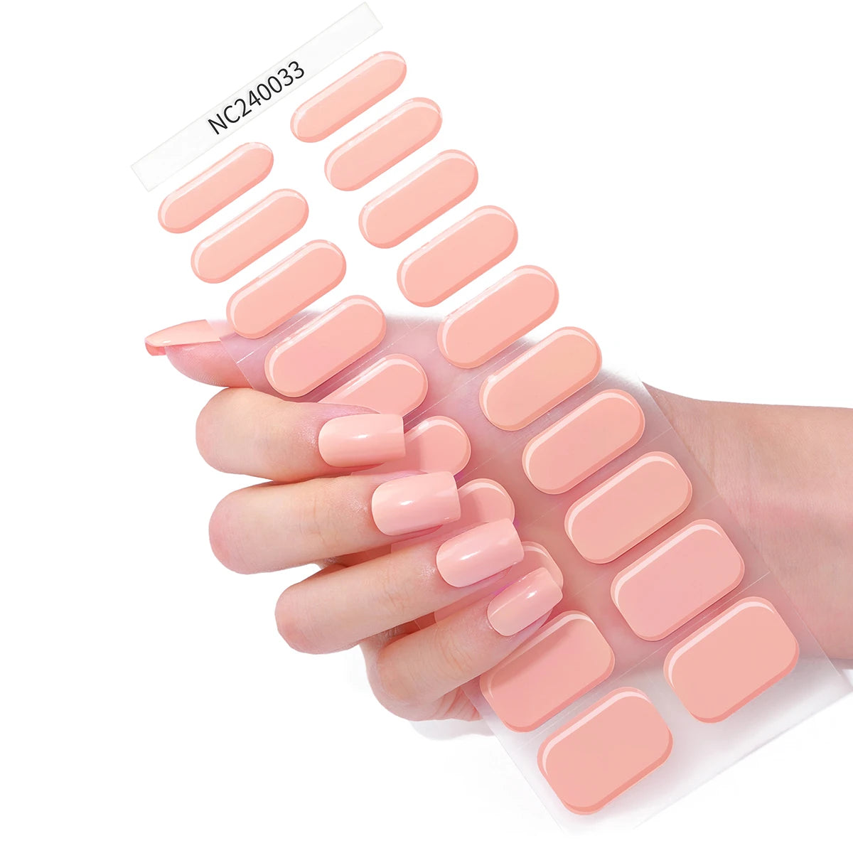20 Tipps, halbgehärtete Gel-Nagelfolien, langlebige, vollständige Abdeckung, reine Farbe, Gel-Nagelaufkleber, wasserdichte Gel-Maniküre-Aufkleber, Dekoration