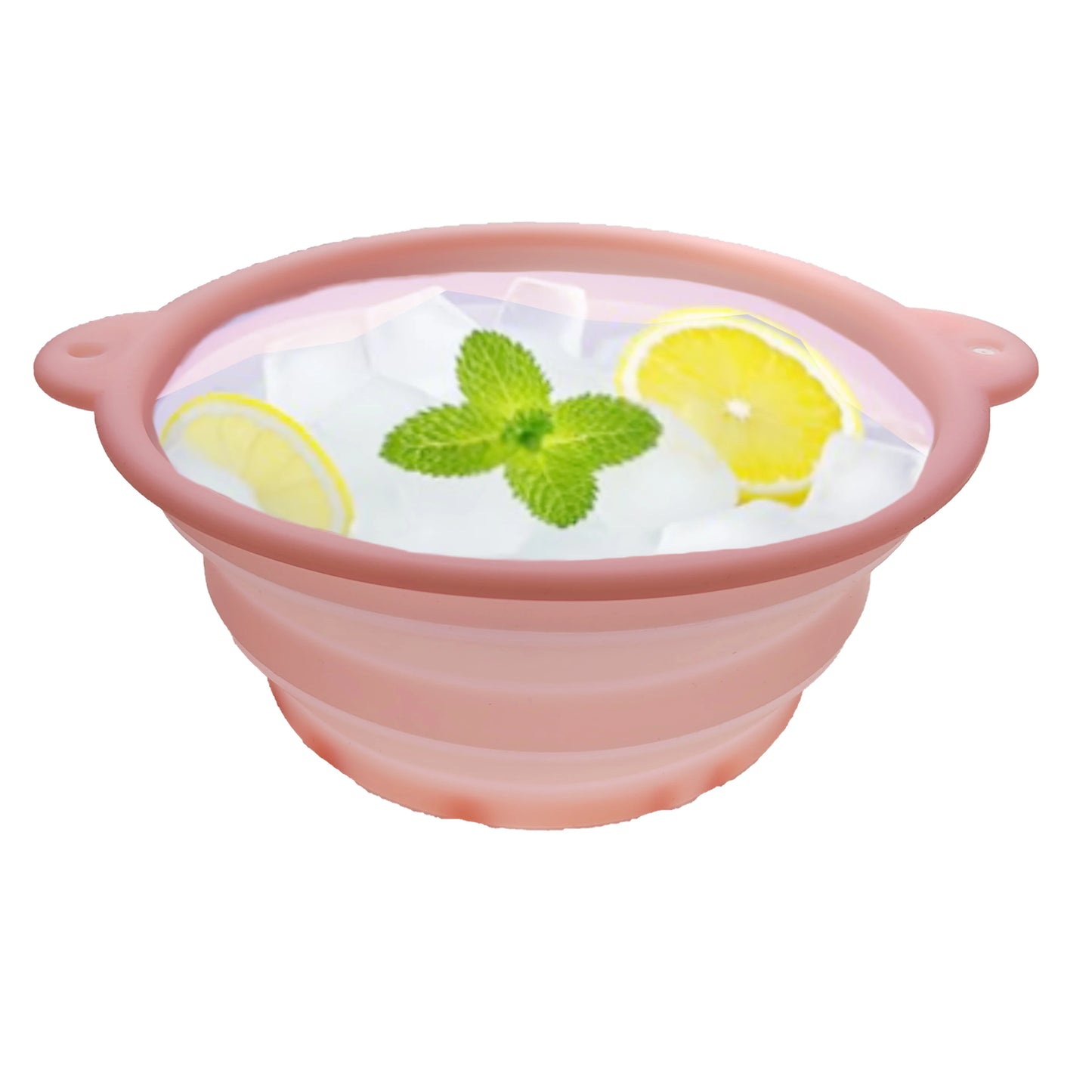 Portable Foldable Silicone Ice Basin With Built- In Ice Tray For Household Care Washing Ice Bath Facial Massage Bowl