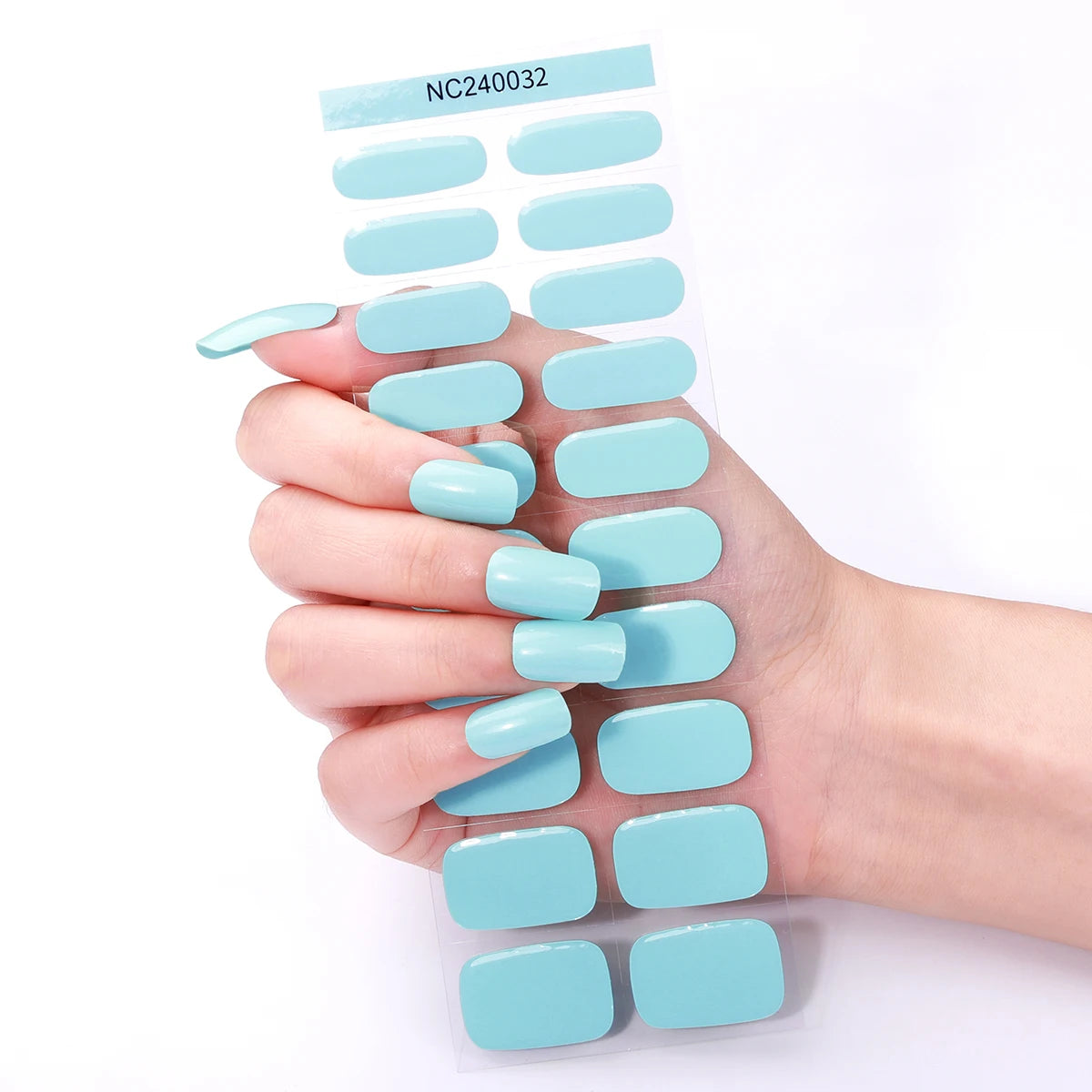 20 Tipps, halbgehärtete Gel-Nagelfolien, langlebige, vollständige Abdeckung, reine Farbe, Gel-Nagelaufkleber, wasserdichte Gel-Maniküre-Aufkleber, Dekoration