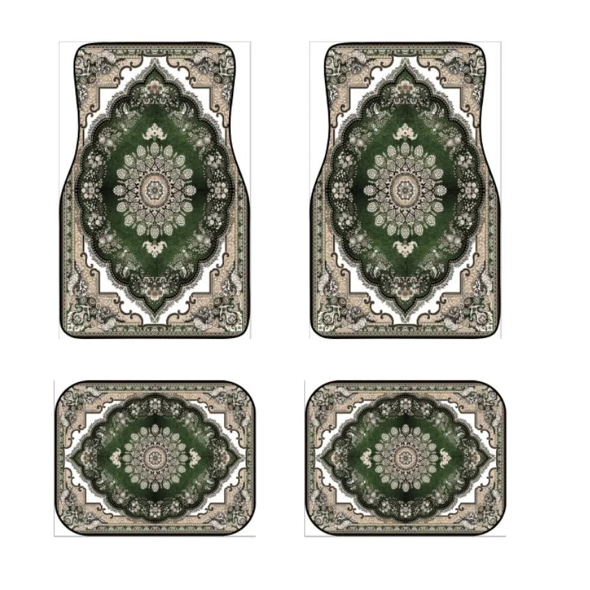Car Universal Size Front Floor Mats Car Foot Mat Home Washable Carpet American Retro Soft Rug Non-slip Pad Cushion Easy Cleaning