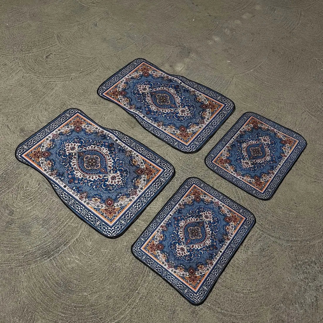 Car Universal Size Front Floor Mats Car Foot Mat Home Washable Carpet American Retro Soft Rug Non-slip Pad Cushion Easy Cleaning