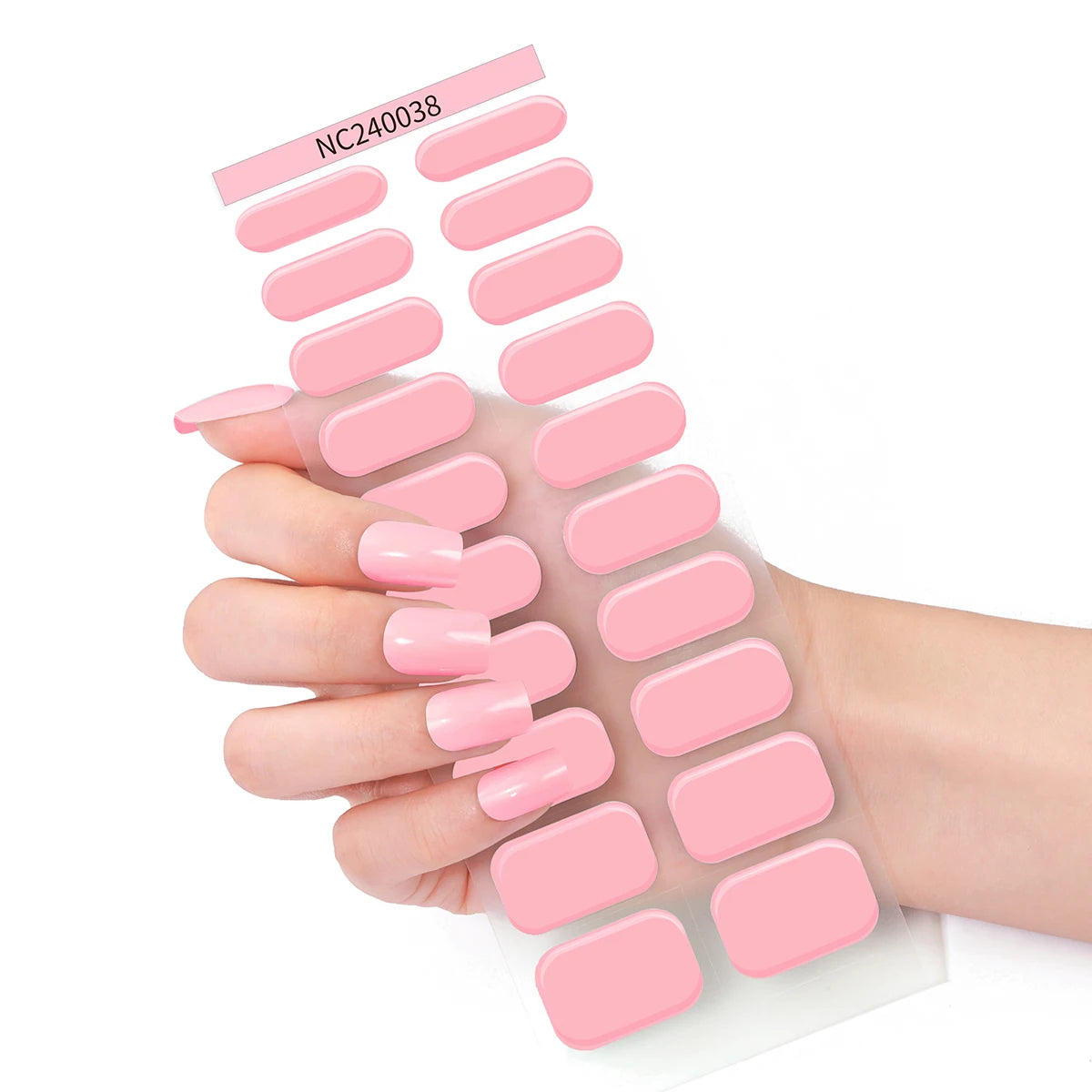 20 Tipps, halbgehärtete Gel-Nagelfolien, langlebige, vollständige Abdeckung, reine Farbe, Gel-Nagelaufkleber, wasserdichte Gel-Maniküre-Aufkleber, Dekoration