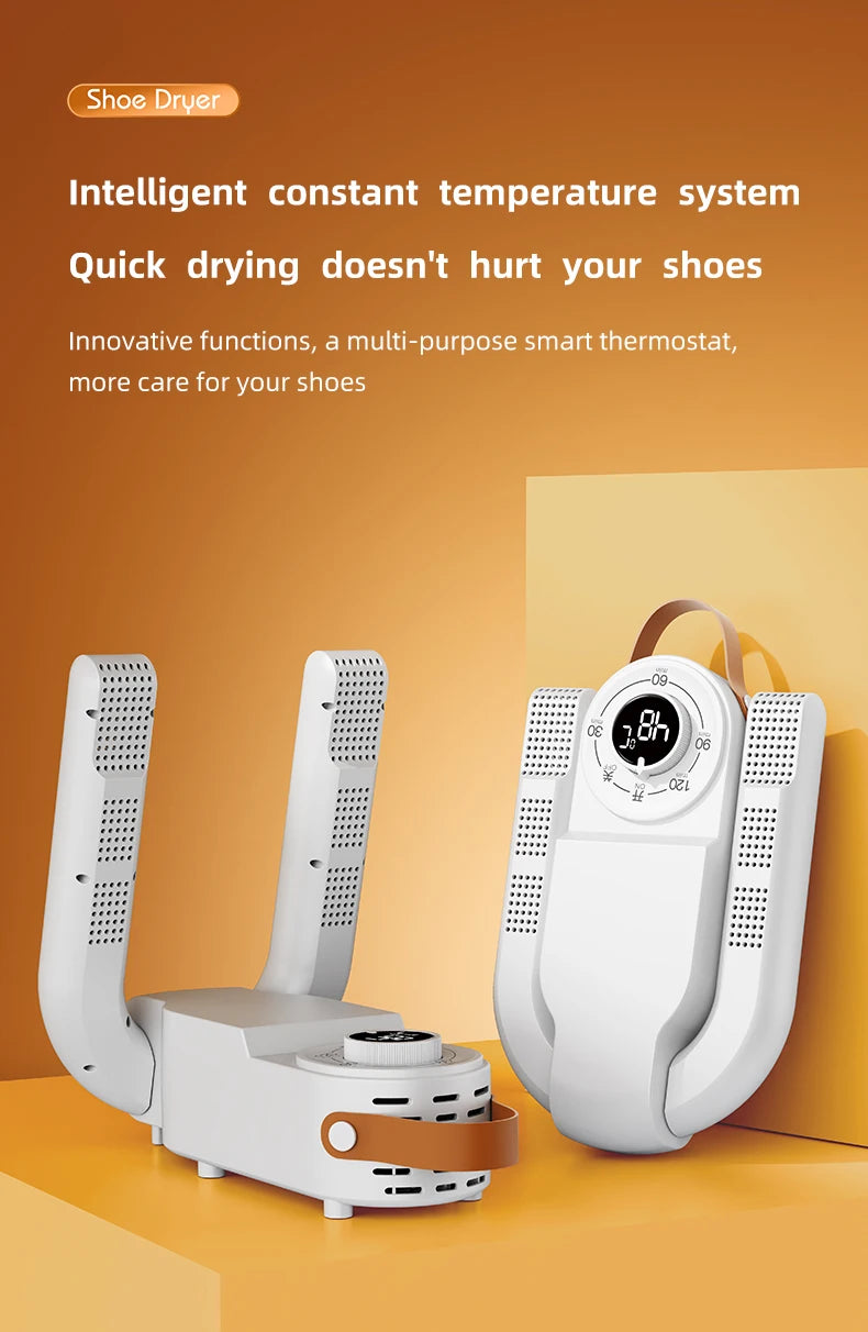 Household Shoe Warmer Heater Quick Drying Sterilizing Shoe Dryer-Intelligent Timer Shoe Dryer Adjustable Dryer