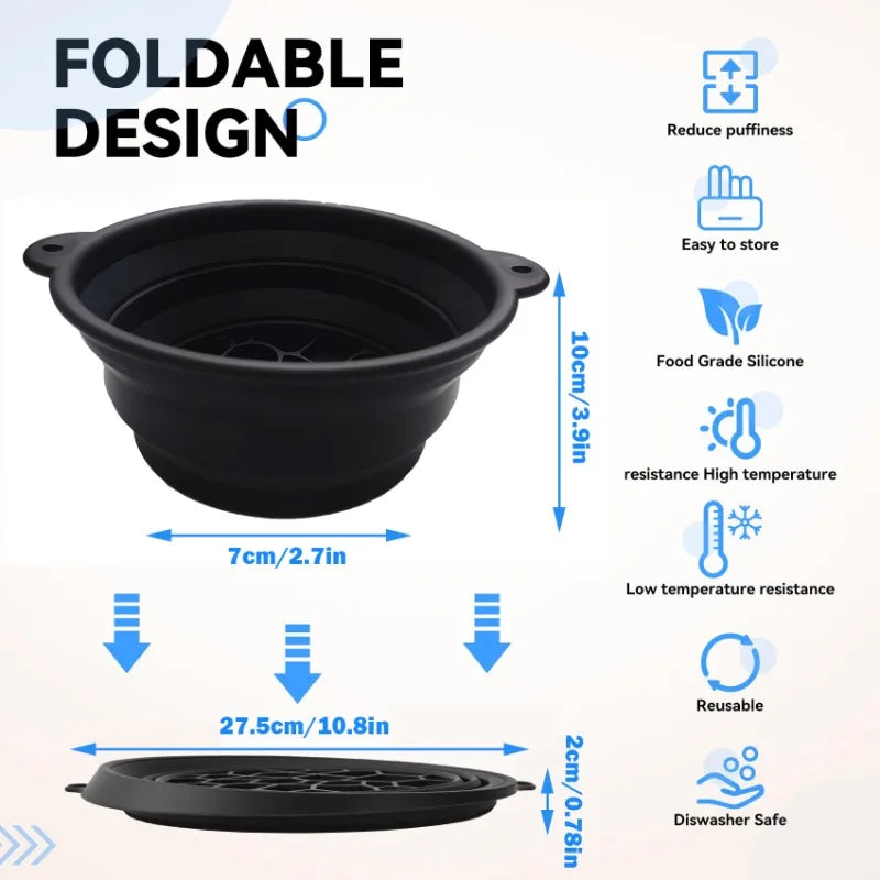 Portable Foldable Silicone Ice Basin With Built- In Ice Tray For Household Care Washing Ice Bath Facial Massage Bowl