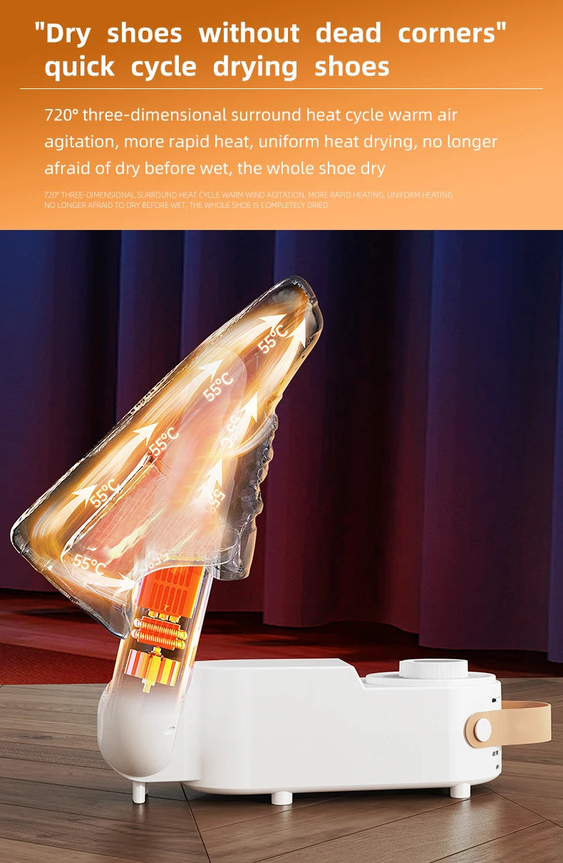 Household Shoe Warmer Heater Quick Drying Sterilizing Shoe Dryer-Intelligent Timer Shoe Dryer Adjustable Dryer