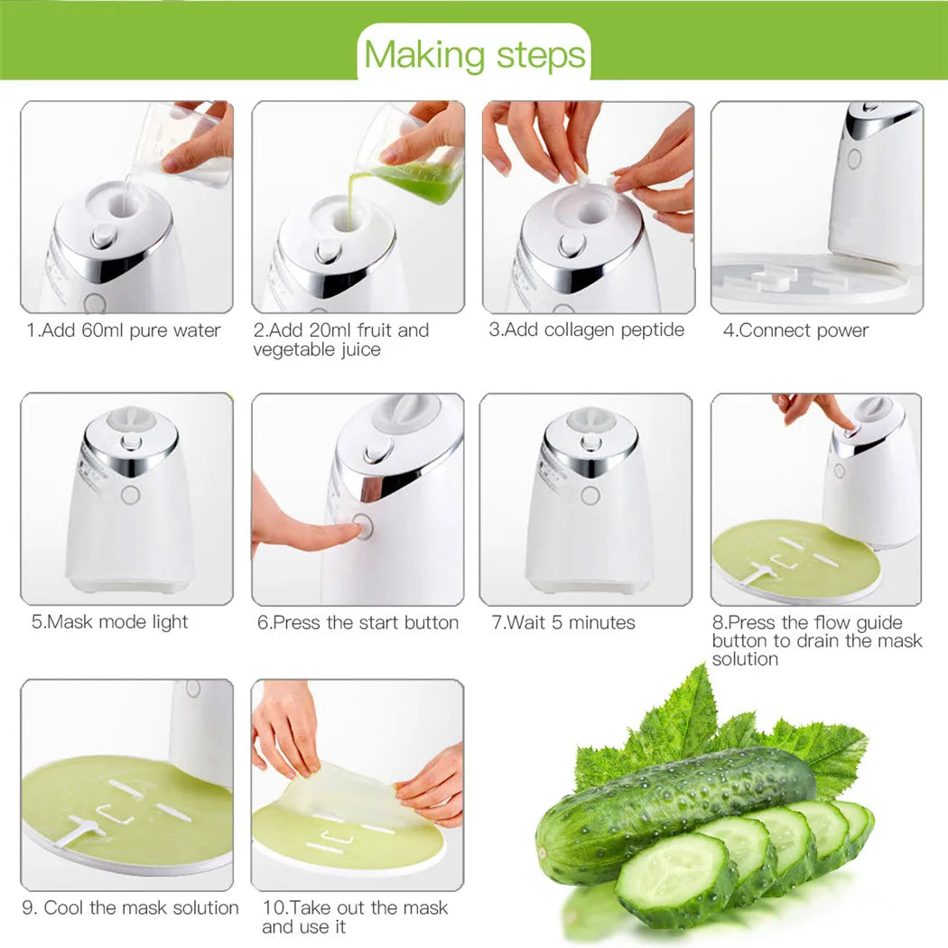 Smart DIY Face Mask Maker Machine Facial Treatment Automatic-Fruit Natural Vegetable Collagen Home Facial Skin Care Tool Beauty