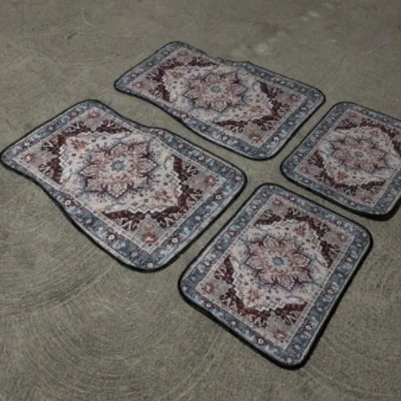 Car Universal Size Front Floor Mats Car Foot Mat Home Washable Carpet American Retro Soft Rug Non-slip Pad Cushion Easy Cleaning