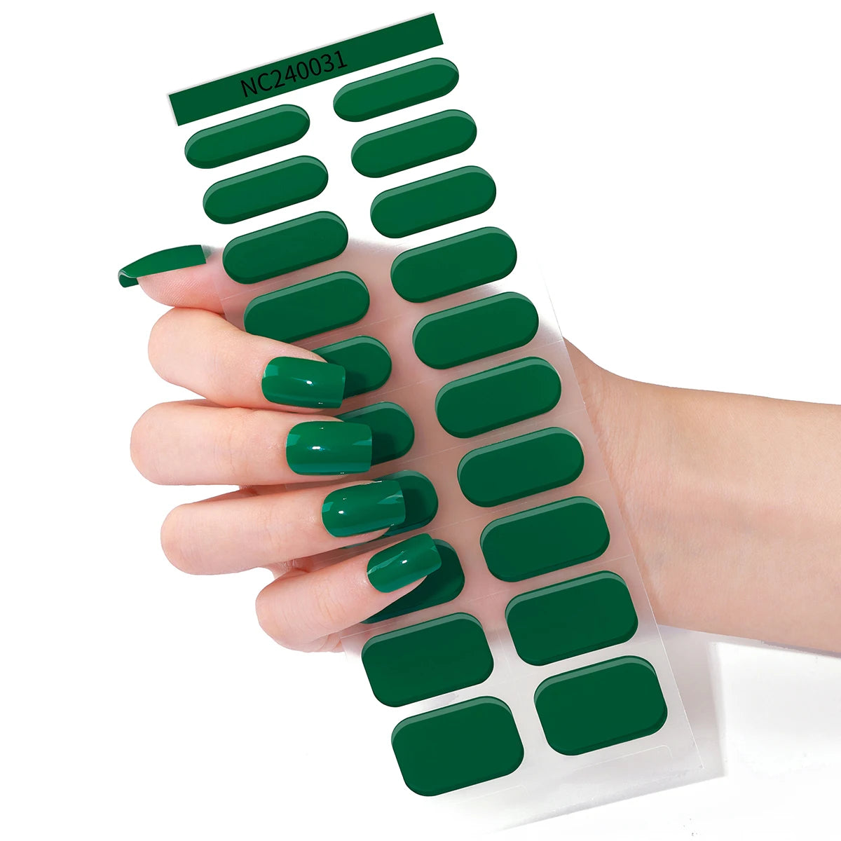 20 Tipps, halbgehärtete Gel-Nagelfolien, langlebige, vollständige Abdeckung, reine Farbe, Gel-Nagelaufkleber, wasserdichte Gel-Maniküre-Aufkleber, Dekoration