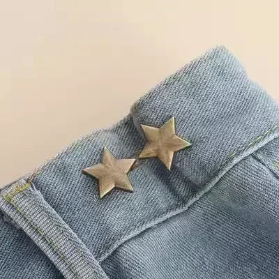 1/8set Tighten Waist Buckle Alloy Star Brooches Pins Clip Adjustable Snap Button Jeans Buttons Detachable Clothing Accessories