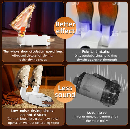 Household Shoe Warmer Heater Quick Drying Sterilizing Shoe Dryer-Intelligent Timer Shoe Dryer Adjustable Dryer