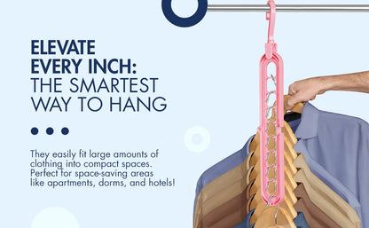 Plastic Hanger Organizer with 9 Holes for Closet - Multipurpose Essential Space Saver Organizers for Home, College Dorm Room