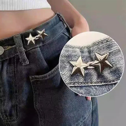 1/8set Tighten Waist Buckle Alloy Star Brooches Pins Clip Adjustable Snap Button Jeans Buttons Detachable Clothing Accessories