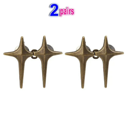 Adjustable Waist Cross Star Shape Jean Buttons- Metal Buttons Waist Tightener Clothing Pins Detachable