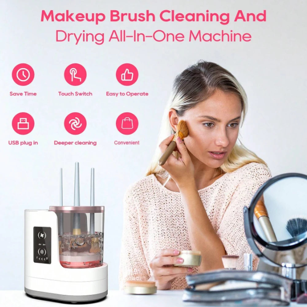 Electric Makeup Brush Cleaning Machine Beauty Tool Accessories USB Charging Makeup Brush Cleaning And Dryer Ladies' Holiday Gift