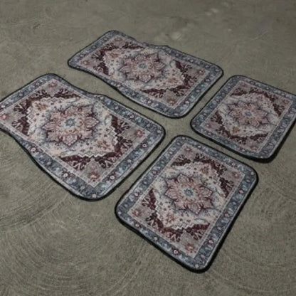 Car Universal Size Front Floor Mats Car Foot Mat Home Washable Carpet American Retro Soft Rug Non-slip Pad Cushion Easy Cleaning