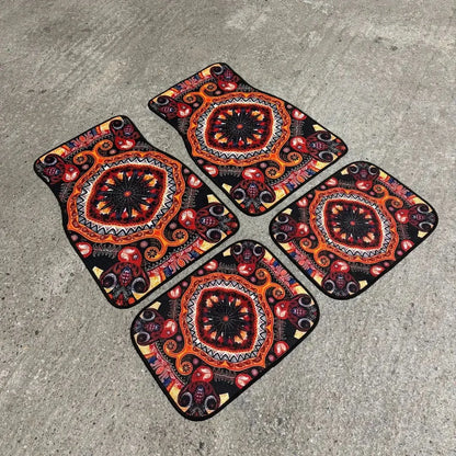 Car Universal Size Front Floor Mats Car Foot Mat Home Washable Carpet American Retro Soft Rug Non-slip Pad Cushion Easy Cleaning
