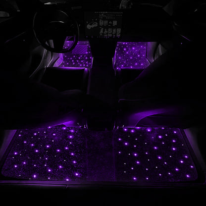 Waterproof Star Light Car LED Rugs With APP Remote & Fiber Optic Twinkle Stars Car Mats Control Light Effect