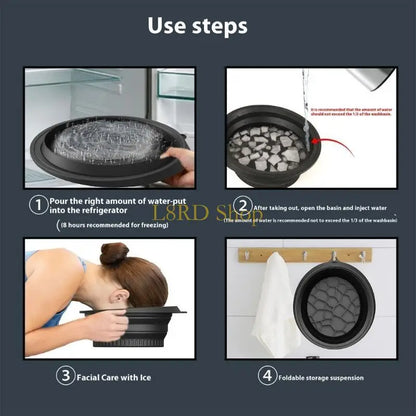 L8RD Ice Facials Washbasin Cooling Ice Face Bucket Silicone Face Ice Bath Bowl Unisex