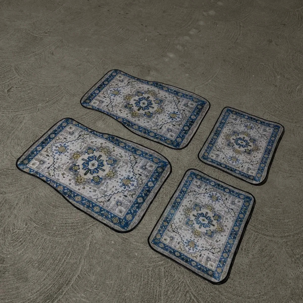 Car Universal Size Front Floor Mats Car Foot Mat Home Washable Carpet American Retro Soft Rug Non-slip Pad Cushion Easy Cleaning