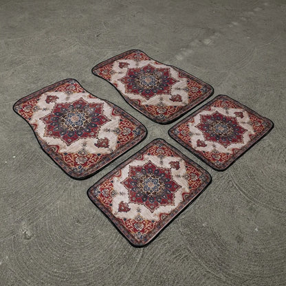 Car Universal Size Front Floor Mats Car Foot Mat Home Washable Carpet American Retro Soft Rug Non-slip Pad Cushion Easy Cleaning