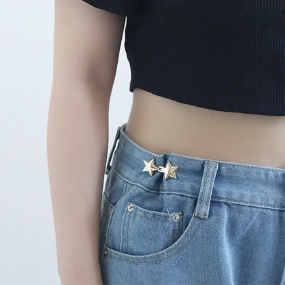 1/8set Tighten Waist Buckle Alloy Star Brooches Pins Clip Adjustable Snap Button Jeans Buttons Detachable Clothing Accessories