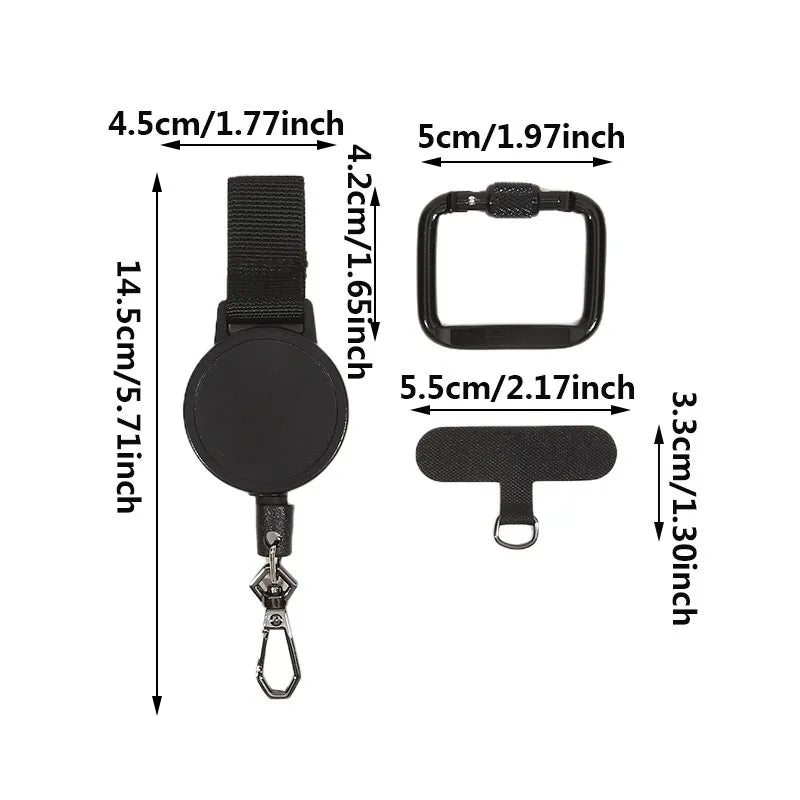 1/2/3 Pcs Retractable Lanyard  Anti-Theft Phone Holder Travel Cellphone Lanyard Strap Smartphone Safety Tether With Belt Clip
