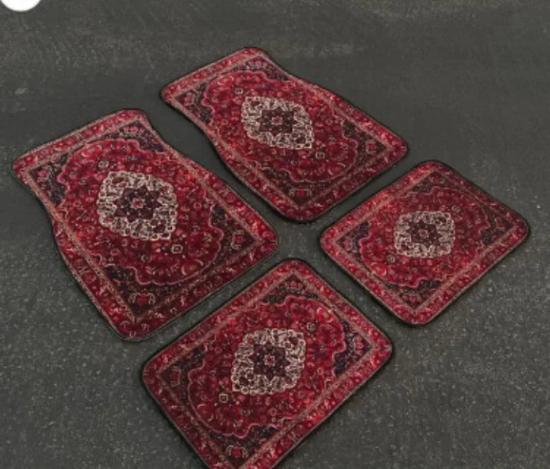 Car Universal Size Front Floor Mats Car Foot Mat Home Washable Carpet American Retro Soft Rug Non-slip Pad Cushion Easy Cleaning