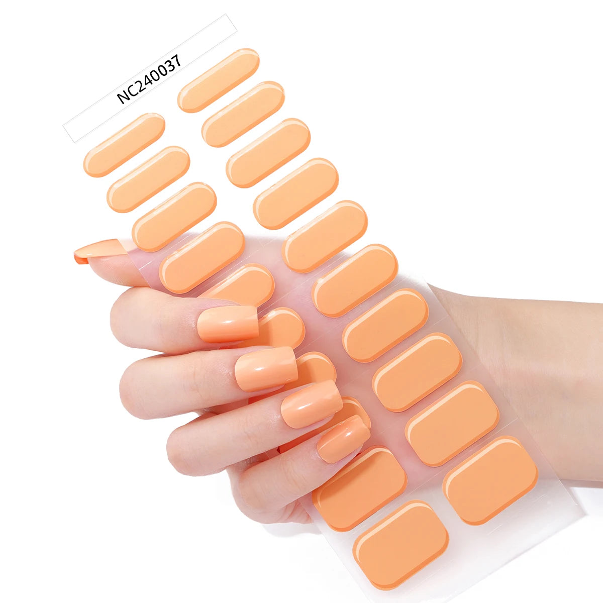 20 Tipps, halbgehärtete Gel-Nagelfolien, langlebige, vollständige Abdeckung, reine Farbe, Gel-Nagelaufkleber, wasserdichte Gel-Maniküre-Aufkleber, Dekoration